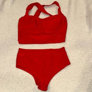 Herve Leger Red Bandage 2 PC Tankini Bikini